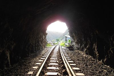 Railroad track passing through tunnel