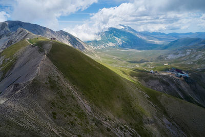 Aerial view of the duca degli abruzzi refuge campo imperatore