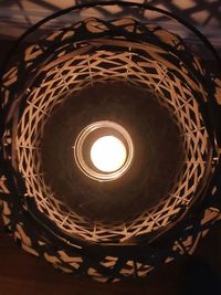 Directly below shot of illuminated light bulb