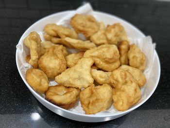 Close-up of served food in plate