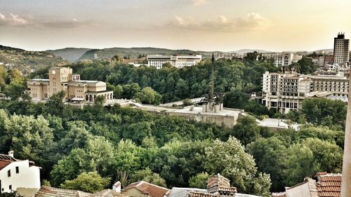 High angle shot of townscape