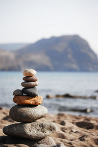 Stack of stones on beach