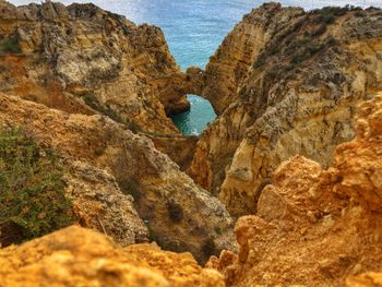 Rock formation on sea shore