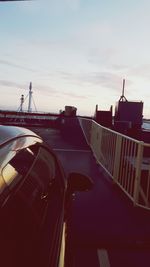 View of bridge in city against sky