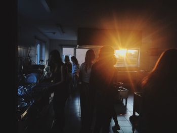People standing in corridor