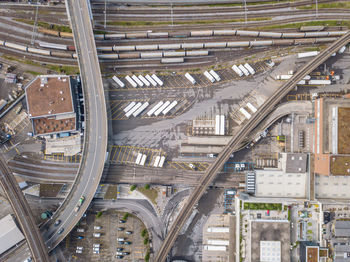 High angle view of elevated road in city