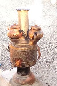 Close-up of metal container