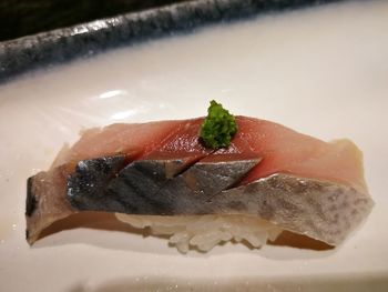 Close-up of meat in plate