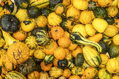 High angle view of fruits for sale at market stall