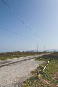 Road against clear sky