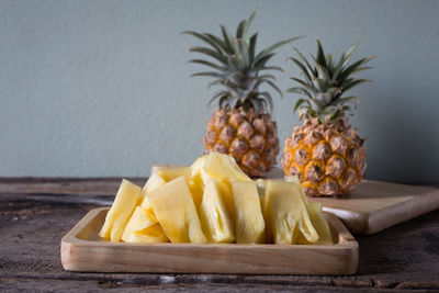 Close-up of fruits on table