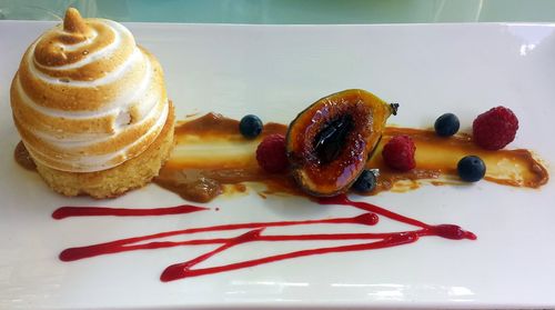 Close-up of cake in plate