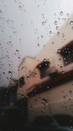 View of rain drops on window