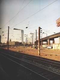 Railroad tracks against sky