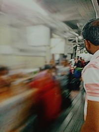 Woman at railroad station