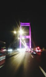 Traffic on road at night