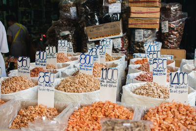 Variety of food for sale at market