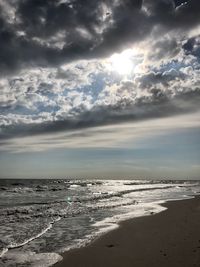 Scenic view of beach against sky