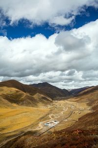 High angle view of road passing through landscape