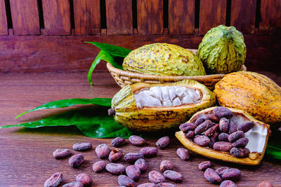 Close-up of fruits on table