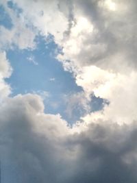 Low angle view of clouds in sky