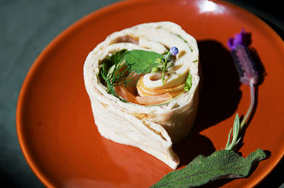 Close-up of food on table