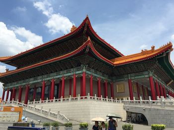 Low angle view of temple against sky