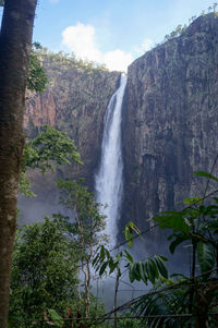 Scenic view of waterfall