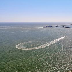High angle view of sea against sky
