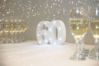 Close-up of wine glass on table