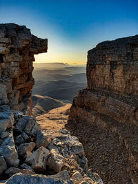 Rock formations at sunset