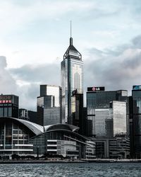 View of buildings against cloudy sky