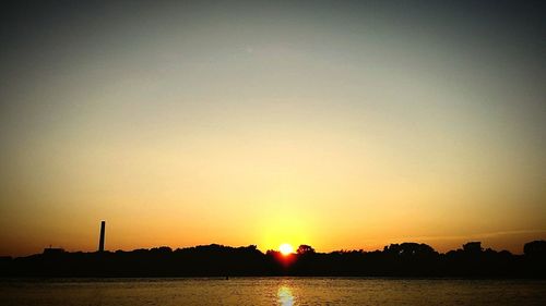 Scenic view of sunset over sea
