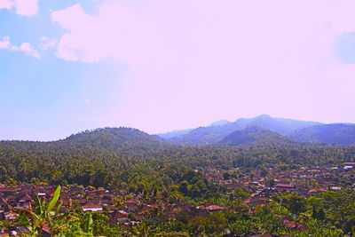 Scenic view of mountains against clear sky