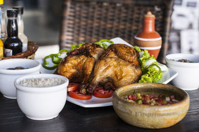 Close-up of food on table