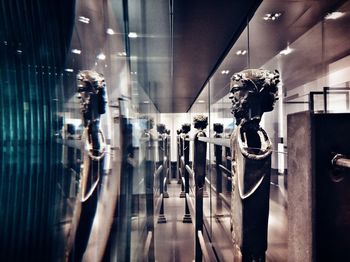 People walking in modern building