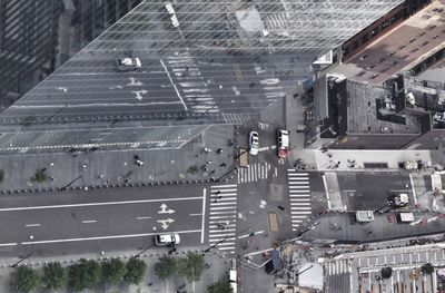 High angle view of road in city