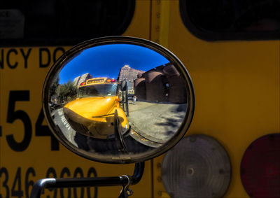 Close-up of side-view mirror