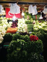 Vegetables for sale at market stall