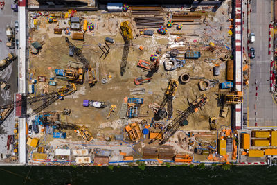 High angle view of construction site