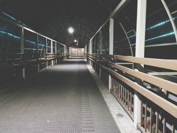 Empty illuminated skywalk 