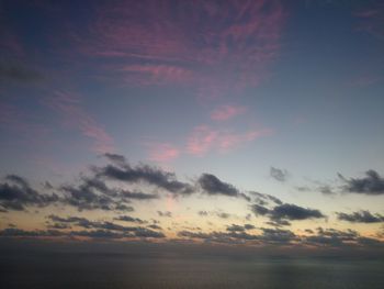 Scenic view of sea against dramatic sky