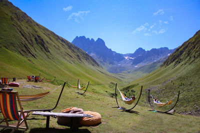 Scenic view of mountains against sky