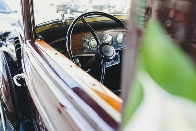 Close-up of vintage car