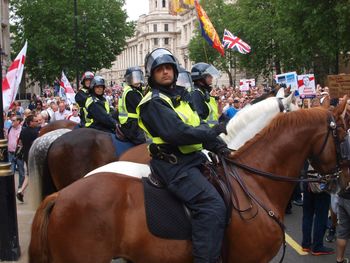 Group of people riding horses