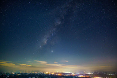 Aerial view of star field at night