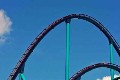 Low angle view of rollercoaster against sky