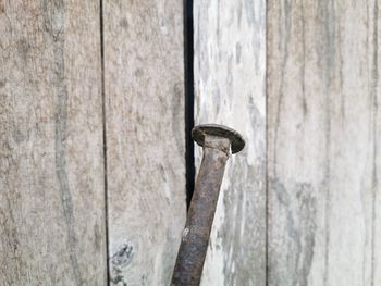 Close-up of old wooden door