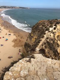 High angle view of beach against sky