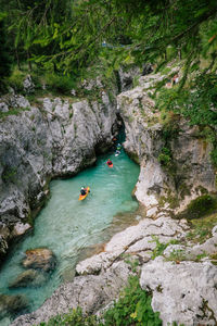 Scenic view of river amidst rocks